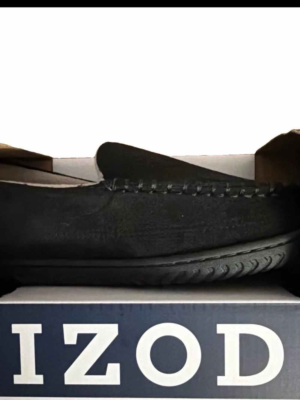 IZOD Men's Size M (7-8) Microsuede Memory Foam Moccasin Slippers. Black. NWT